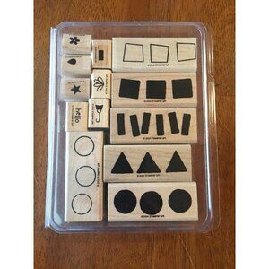 Stampin' Up FUN WITH SHAPES Set 13 Wood Mounted Rubber Stamps Lot Scrapbooking